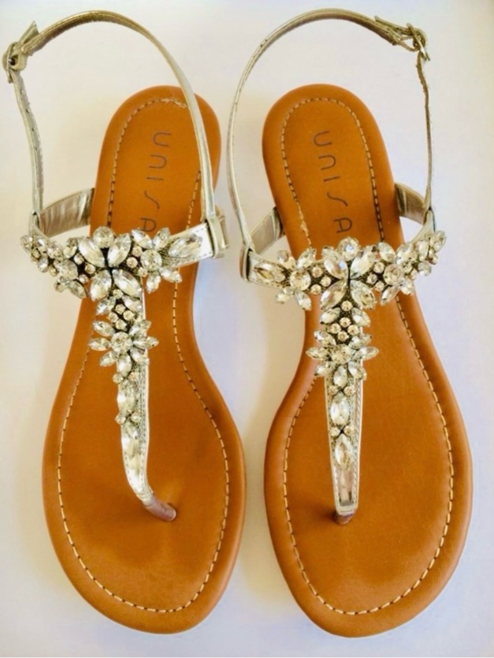 Unisa rhinestone silver sandals